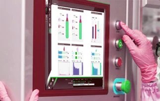 HMI interface met glas in fabriek